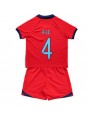England Declan Rice #4 Replika Borta Kläder Barn VM 2022 Kortärmad (+ byxor)